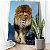 Quadro Decorativo Canvas Animal Selvagem Leão com Frase "um dia tudo isso foi um sonho" Vertical - Imagem 2