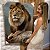 Quadro Decorativo Canvas Animal Selvagem Leão em Perfil Deitado Sob a Pedra Vertical - Imagem 6