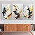 Quadros Decorativos Trio em Canvas Folhas Em Detalhes Coloridos Fundo Claro - Imagem 4