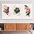 Quadros Decorativos Trio em Canvas Arte Abstrata Flores Coloridas Minimalistas - Imagem 4