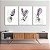 Quadros Decorativos Trio em Canvas Arte Abstrata Lavandas com Traços Minimalistas - Imagem 1