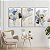Quadros Decorativos Trio em Canvas Flores Translúcidas Em Azul e Dourado - Imagem 4