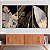 Quadros Decorativos Trio em Canvas Arte Abstrata Folhagem Dourada Moderna - Imagem 1