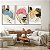 Quadros Decorativos Trio em Canvas Arte Floral Flores Pinceladas Azul Rosa E Amarela - Imagem 5