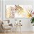 Quadros Decorativos Trio em Canvas Arte Abstrata Folhas Douradas em Tela Branca - Imagem 2