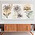 Quadros Decorativos Trio em Canvas Arte Abstrata Sombra de Flores Minimalistas - Imagem 1