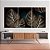 Quadros Decorativos Trio em Canvas Folhas Douradas Envelhecidas Fundo Preto - Imagem 3