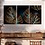 Quadros Decorativos Trio em Canvas Folhas Douradas Envelhecidas Fundo Preto - Imagem 4