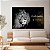 Quadro Decorativo Canvas Leão a Sorte Favorece os Corajosos Frase Motivacional Vertical - Imagem 3