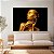 Quadro Decorativo Canvas Beleza Feminina Mulher com Maquiagem Dourada Horizontal - Imagem 2