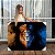 Quadro Decorativo Canvas Leão Colorido Meia Face Azul Horizontal - Imagem 1