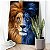 Quadro Decorativo Canvas Leão Meia Face Azul Vertical - Imagem 4