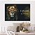 Quadro Decorativo Canvas Leão Colorido a Frase a Sorte Favorece os Corajosos Horizontal - Imagem 5