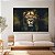 Quadro Decorativo Canvas Leão Colorido Com detalhes Dourados Horizontal - Imagem 3