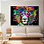 Quadro Decorativo Canvas Leão Aquarela Abstrato Street Art Horizontal - Imagem 3