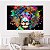 Quadro Decorativo Canvas Leão Aquarela Abstrato Street Art Horizontal - Imagem 5