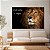 Quadro Decorativo Canvas Leão Frase A sorte favorece os corajosos Horizontal - Imagem 2