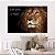 Quadro Decorativo Canvas Leão Frase A sorte favorece os corajosos Horizontal - Imagem 5