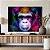Quadro Decorativo Canvas Animal Abstrato Macaco Colorido Horizontal - Imagem 4