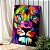 Quadro Decorativo Canvas Face Abstrata Leão Colorido Vertical - Imagem 4