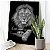 Quadro Decorativo Canvas Leão de Judá Frase A sorte Favorece os corajosos Preto e Branco Vertical - Imagem 4