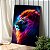 Quadro Decorativo Canvas Perfil de  Face Abstrata Leão de Judá Colorido Vertical - Imagem 5