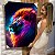 Quadro Decorativo Canvas Perfil de  Face Abstrata Leão de Judá Colorido Vertical - Imagem 7