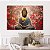 Quadro Decorativo Canvas Religioso Buda Sentado Meditando Fundo Vermelho Horizontal - Imagem 4