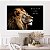 Quadro Decorativo Canvas Perfil Leão de Judá Frase Aquele que te Guarda não dorme Colorido Horizontal - Imagem 5