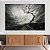 Quadro Decorativo Canvas Paisagem Abstrata Árvore Sinuosa Galhos Secos Preto e Branco Horizontal - Imagem 4