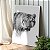 Quadro Decorativo Canvas Animal Tigre Feroz Preto e Branco Vertical - Imagem 3