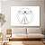 Quadro Decorativo Canvas Desenho de Homem Vitruviano Leonardo da Vinci Horizontal - Imagem 3