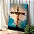 Quadro Decorativo Canvas Composição de Jesus Cristo na Cruz Colorido Vertical - Imagem 3
