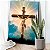 Quadro Decorativo Canvas Composição de Jesus Cristo na Cruz Colorido Vertical - Imagem 5