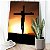 Quadro Decorativo Canvas Religioso Jesus Cristo na Cruz ao Pôr do Sol Vertical - Imagem 5