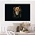 Quadro Decorativo Canvas Face do Leão Fundo Escuro Horizontal - Imagem 5