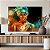 Quadro Decorativo Canvas Beleza Feminina Mulher Dourada de Olhos Fechados com Flores Horizontal - Imagem 2