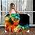Quadro Decorativo Canvas Beleza Feminina Mulher Dourada de Olhos Fechados com Flores Horizontal - Imagem 1
