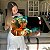 Quadro Decorativo Canvas Beleza Feminina Mulher Dourada de Olhos Fechados com Flores Horizontal - Imagem 6