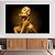 Quadro Decorativo Canvas Beleza Feminina Mulher Dourada Mão no Pescoço Horizontal - Imagem 2