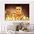 Quadro Decorativo Canvas Beleza Feminina Face de Mulher Dourada Shine Horizontal - Imagem 4
