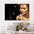 Quadro Decorativo Canvas Beleza Feminina Face de Mulher Dourada Joias Fundo Preto Horizontal - Imagem 5