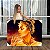 Quadro Decorativo Canvas Beleza Feminina Face de Mulher Dourada Joias Horizontal - Imagem 1