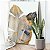 Quadro Decorativo Canvas Composição de Folhas Azuis com detalhes em Dourado Vertical - Imagem 5