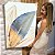Quadro Decorativo Canvas Composição de Folhas Douradas e Azuis com Fundo Branco Vertical - Imagem 6