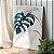 Quadro Decorativo Canvas Composição de Folhas Costela de Adão com Detalhes Dourados Vertical - Imagem 2