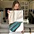 Quadro Decorativo Canvas Composição de Folhas Azuis em linhas Douradas Vertical - Imagem 6