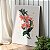 Quadro Decorativo Canvas Flores na cor Rosa em Composição Geométrica Vertical - Imagem 2