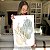 Quadro Decorativo Canvas Composição de Folhas Minimalistas com formas verde e amarela Vertical - Imagem 6