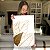 Quadro Decorativo Canvas Composição de Folhas Minimalistas Douradas em Fundo Claro Vertical - Imagem 6